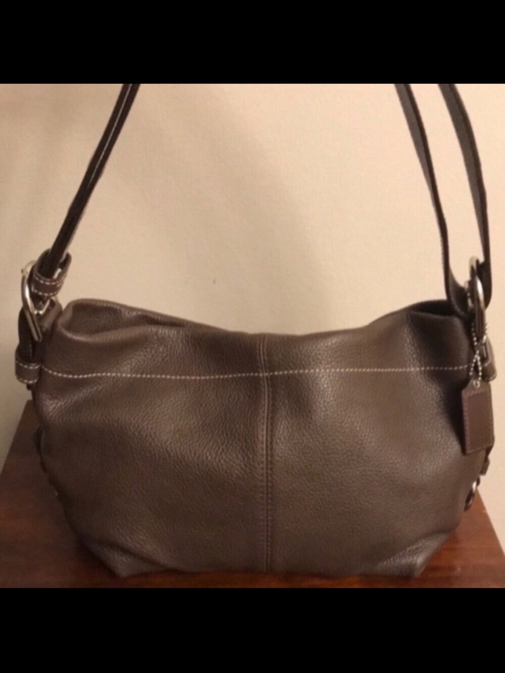 Vintage Coach Pebbled Leather Shoulder Crossbody Bag